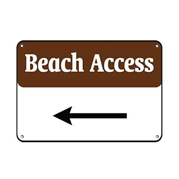 

Beach Access Left Arrow Tin Sign art wall decoration,vintage aluminum retro metal sign,, 1