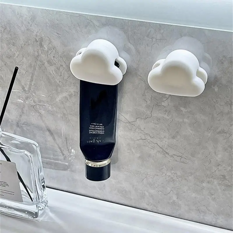 

New Storage Rack Wall-mounted Squeezing Toothpaste Cleanser Push Clip White Household Tools Shelf Multi-function Punch Free