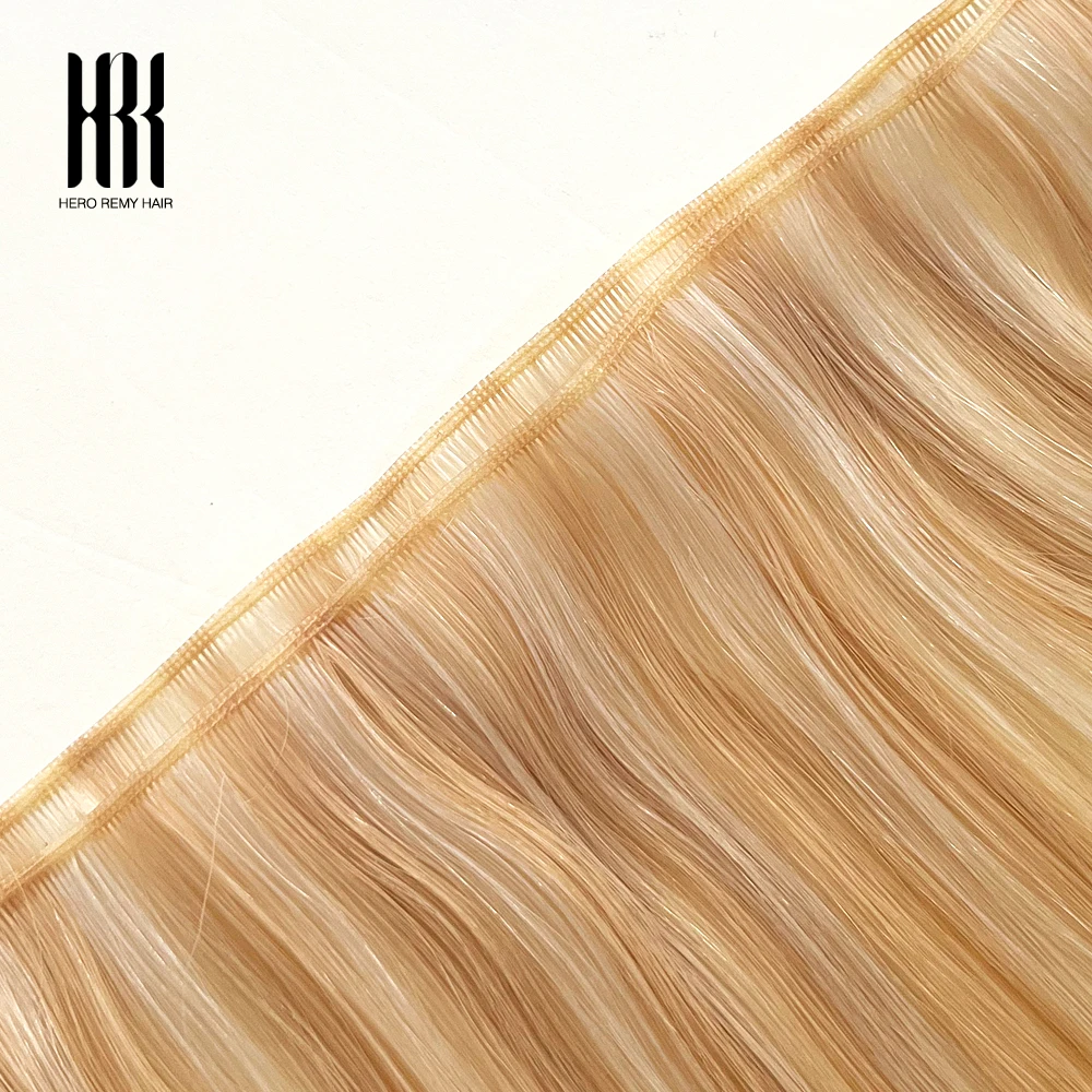 Фото Волосы Hero Remy Genius Weft, настоящие человеческие волосы Remy, натуральные прямые гибкие волосы, невидимые утки, 16-24 дюйма, 50 г №4