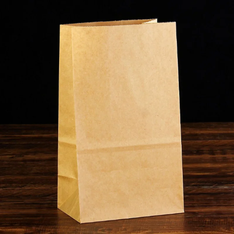 

50/100pcs kraft paper bag gift bag packaging biscuit candy food biscuit bread see snack nuts snack bake takeaway bag