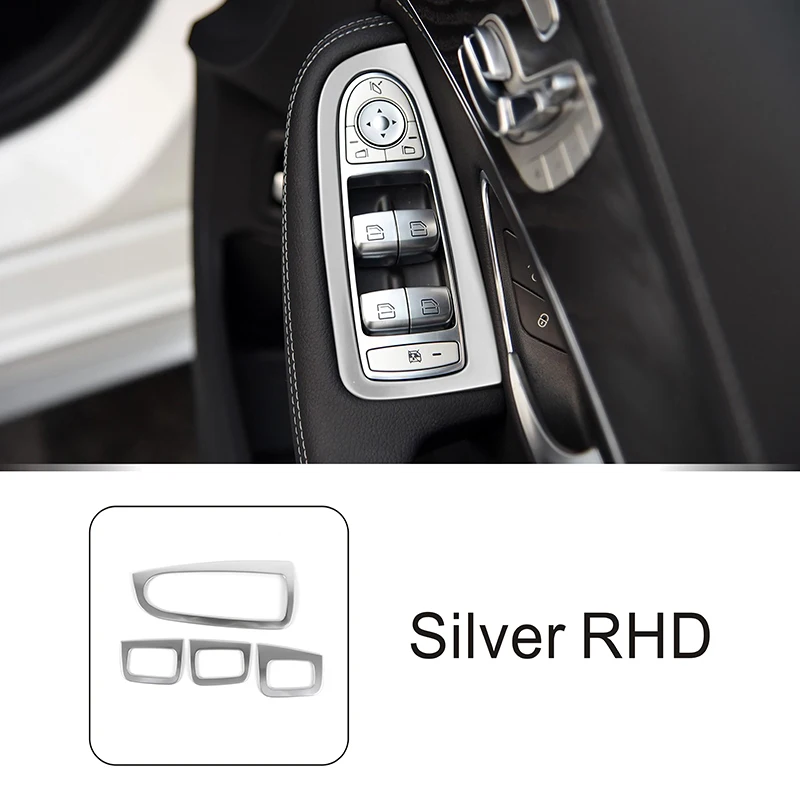 

Кнопки подъема оконного стекла из нержавеющей стали, декоративная рамка, накладка для Mercedes Benz C Class W205 GLC X253 RHD, Стайлинг автомобиля