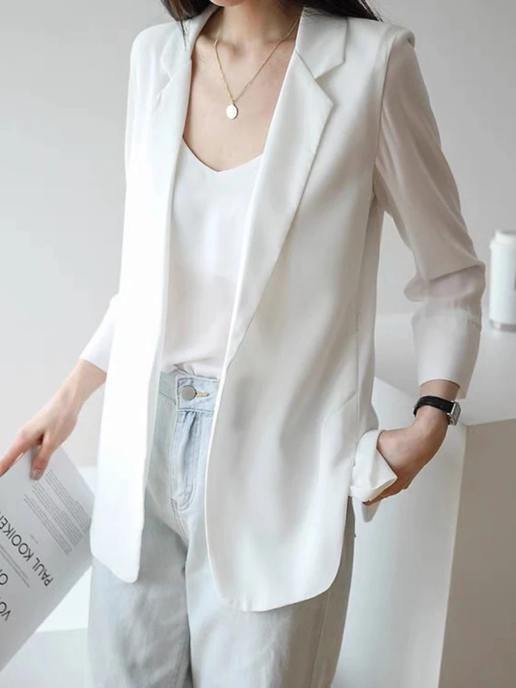 

2022 Summer New Women's Small Suit Jacket Women's Thin Loose Sunscreen Small Suit Medium and Long Chiffon Cardigan