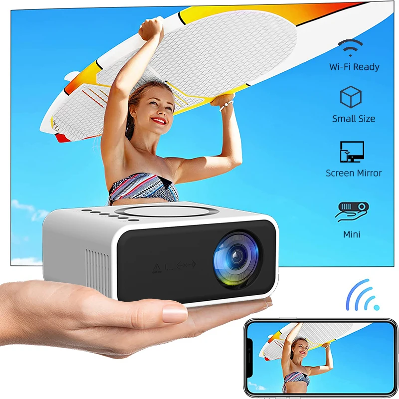 

Portable Smart Home 1080p Projector Handheld Hd Mini Led Audio Video Game Projector Smart Phone Beamer Projects Accessories New