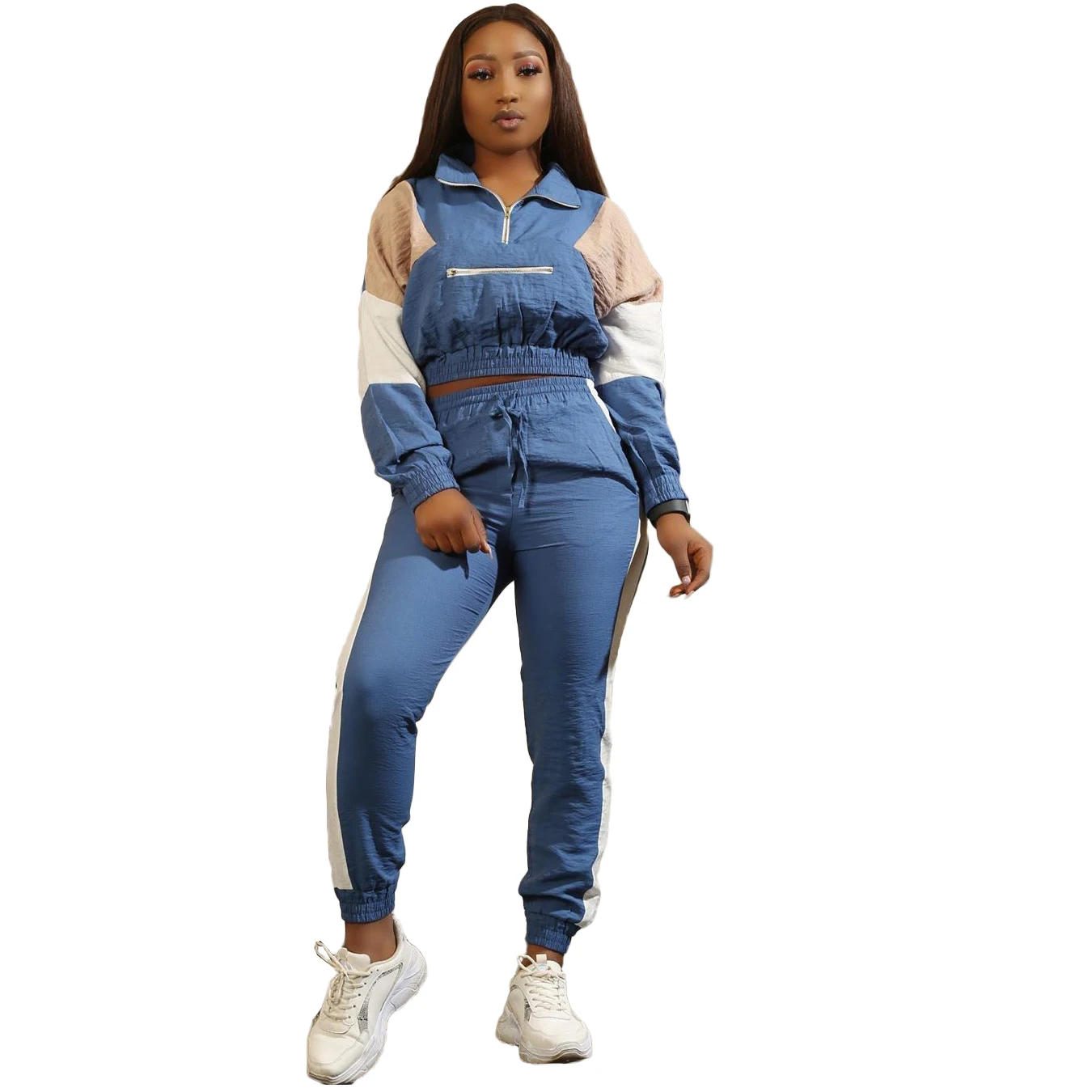 Женский спортивный костюм из двух предметов тренчкот со сращением для