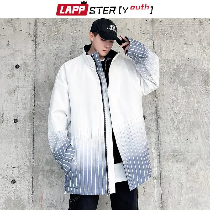 

Мужская кожаная куртка в полоску LAPPSTER-Youth Y2k