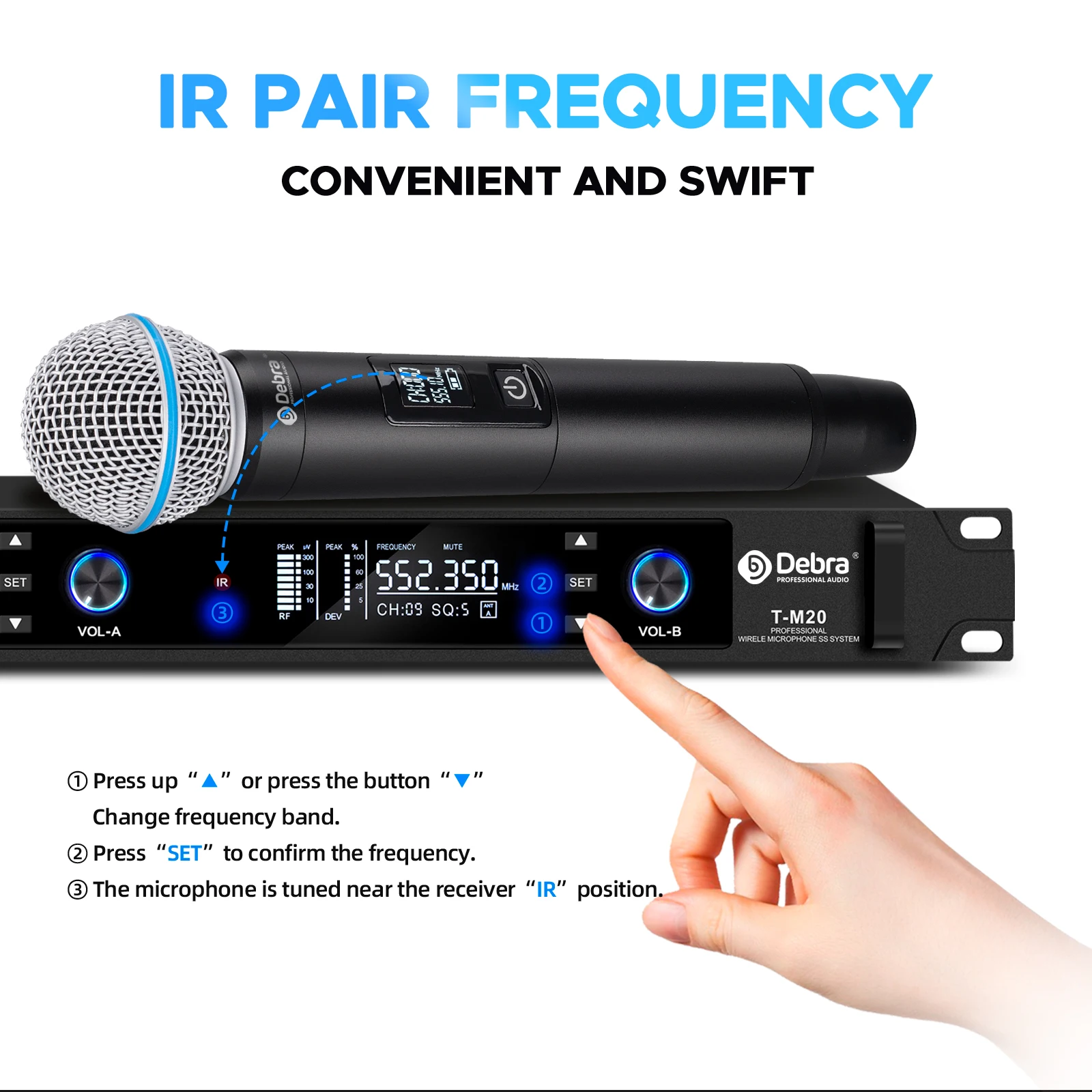 Беспроводная микрофонная система UHF Four-Antenna 2 канала
