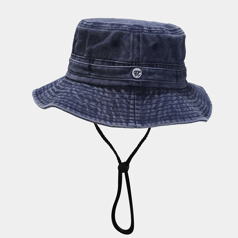 

2022 New Bucket Hat Old British Retro Stitching Fisherman Hat Outdoor Men Women Windproof Rope Sun Hat Cycling Cap Sunshine
