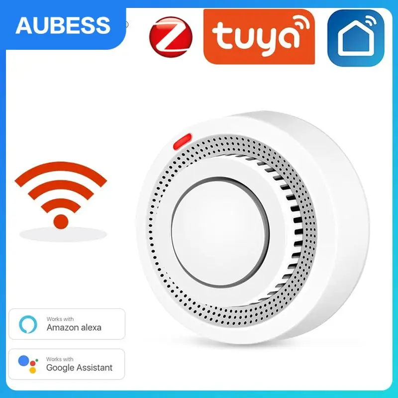

Tuya Zigbee Safety Prevention Wireless Smoke Sensor Zigbee Sound Alarm Tuya Smart Smoke Detector Real-time Monitoring Smart Life