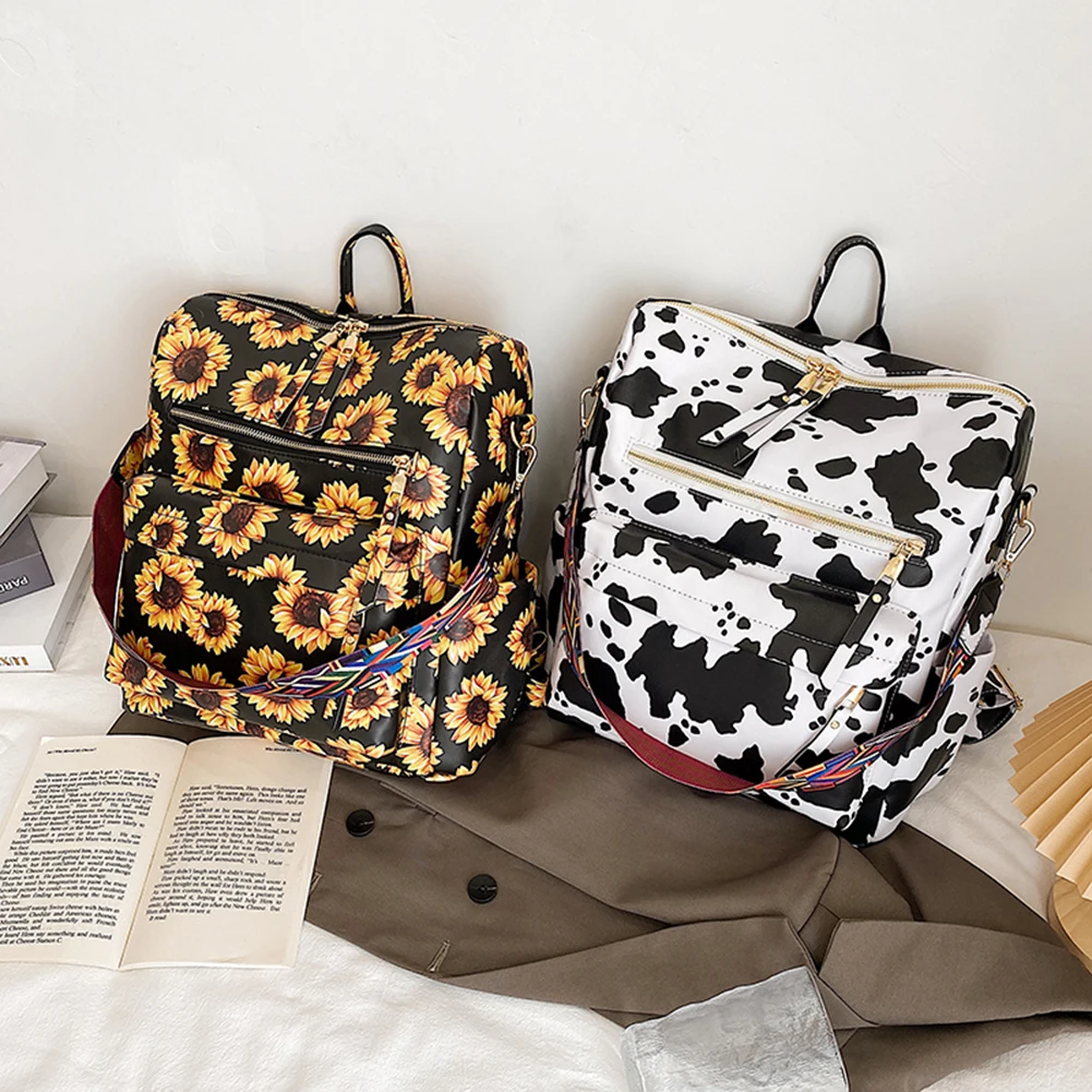 

PU Women Large Capacity Backpack Vintage Cute Students Travel Small Messenger Bags Laptop Bags for Girls Gifts