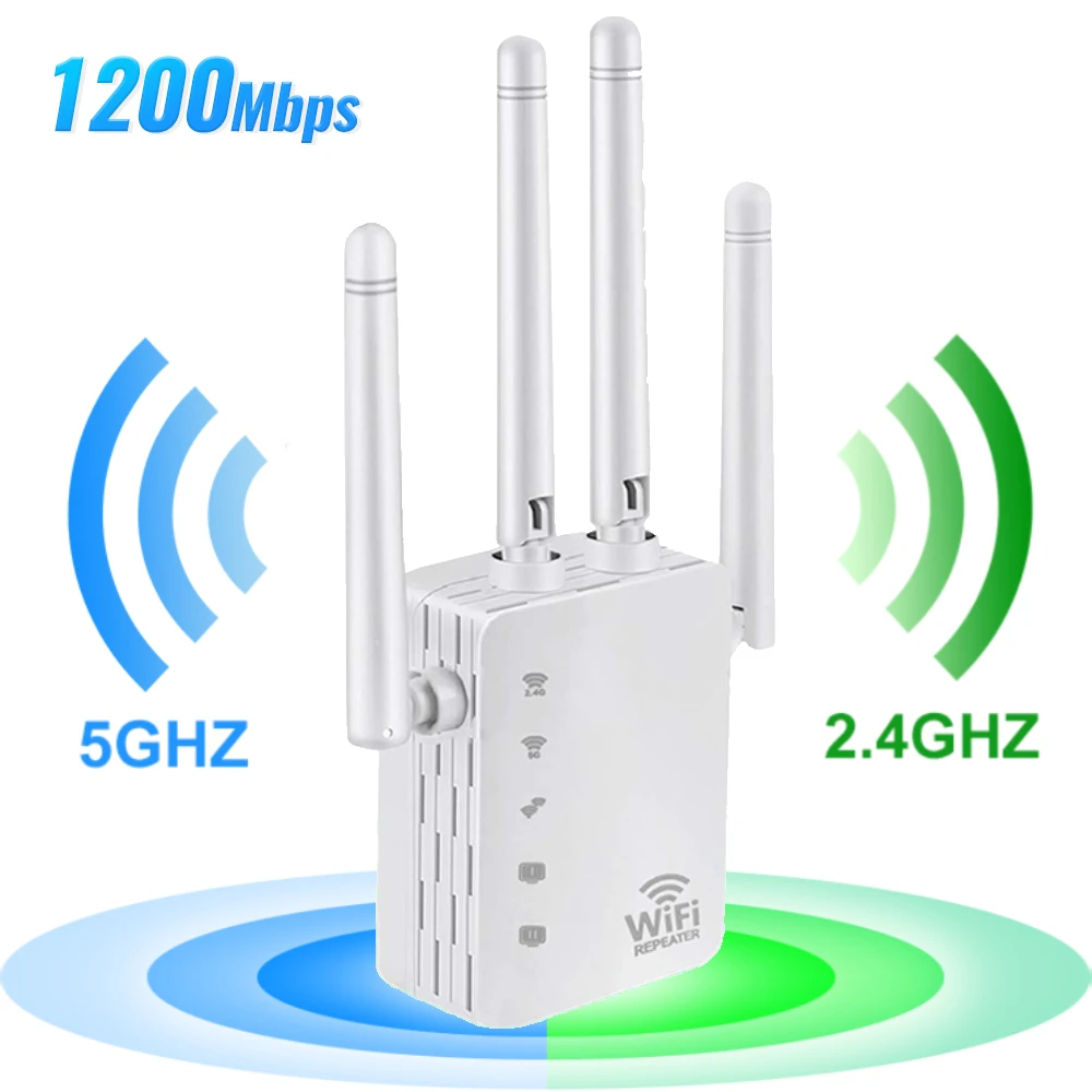 

1200Mbps 5Ghz WIFI Booster Repeater Wireless Wi fi Extender Network Amplifier 802.11N Long Range Signal Wi-Fi Repetidor