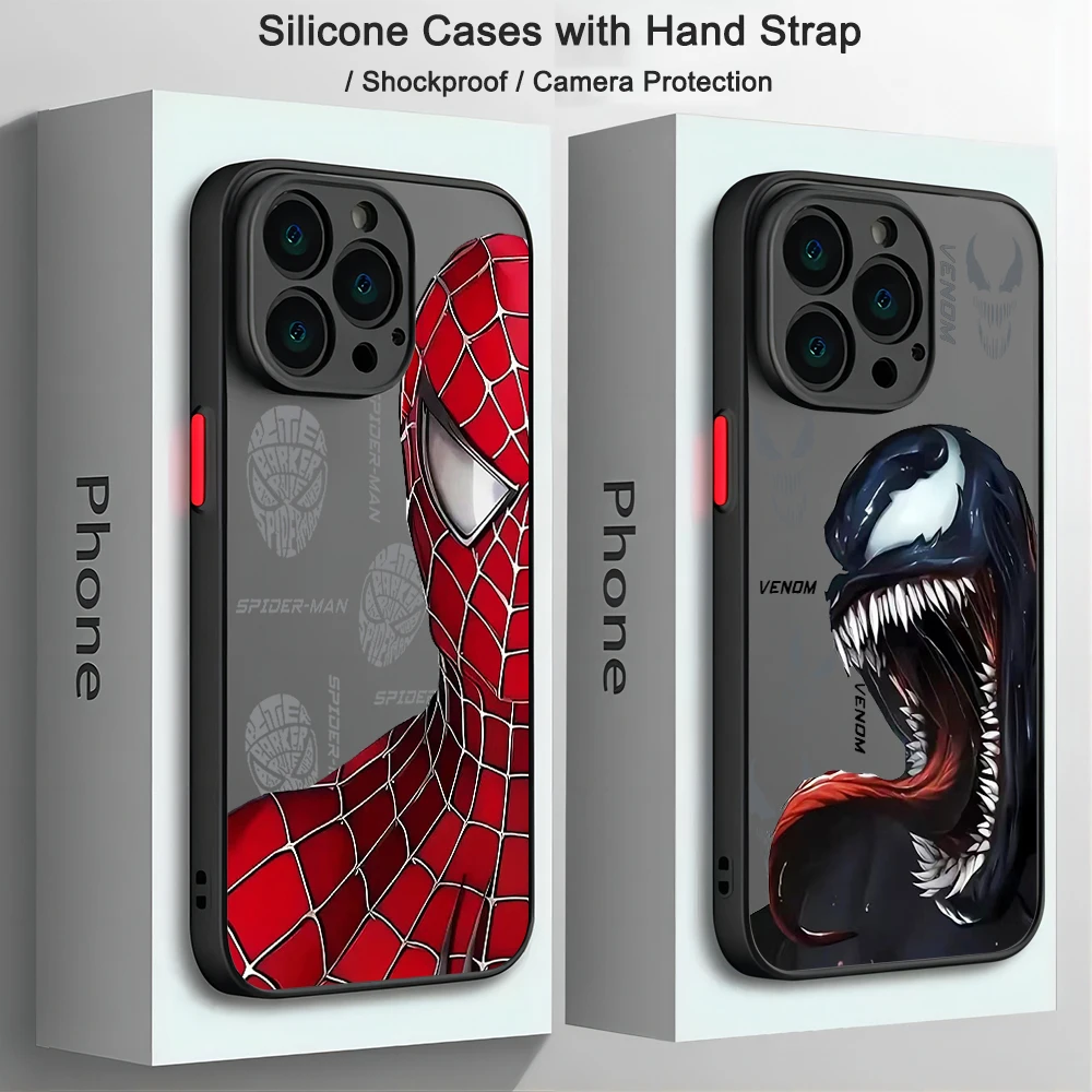 Cool Spiders Mans Venoms Hot Phone Case For Xiaomi Redmi Note 13 12 11 10 10C 10X 9 9A 9T 9C 8 7 Pro Plus 5G Matte Transparent