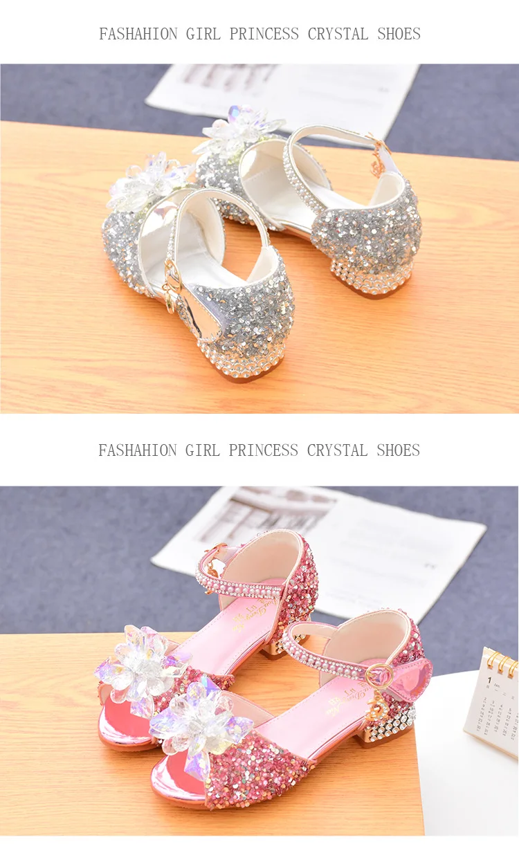 Детские летние сандалии на высоком каблуке для девочек модная поп-модная обувь