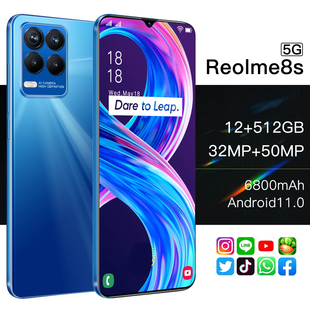 

Смартфон Reolme 8s, 12 + 512 ГБ, 6,7 дюйма, HD +, Android, 6800 мА · ч