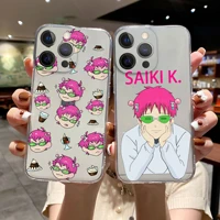 japan anime the disastrous life of saiki k phone case for iphone 11 12 13 pro max x xr xsmax x 6s 8 7plus 13mini clear soft case