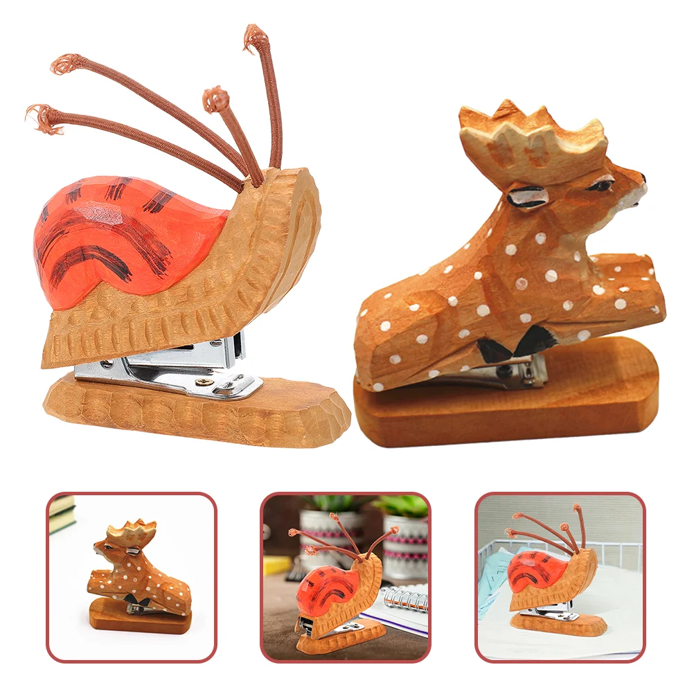 

Stapler Animal Wooden Duty Class Necessity School Booklet Carpet Statue Staple Lovely Tiny Miniature Heavy Cartoon