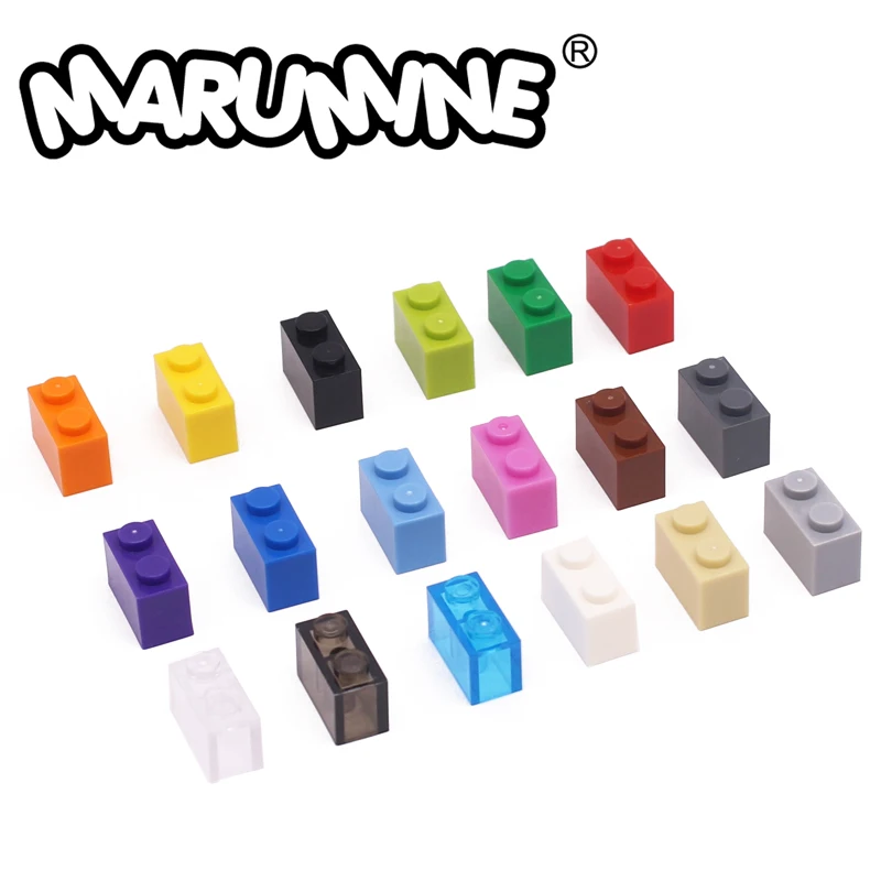 MARUMINE 200 шт./лот 1x2 точки кубик MOC кирпичи 3004 Обучающие строительные блоки аксессуары Запчасти DIY совместимы со всеми основными брендами