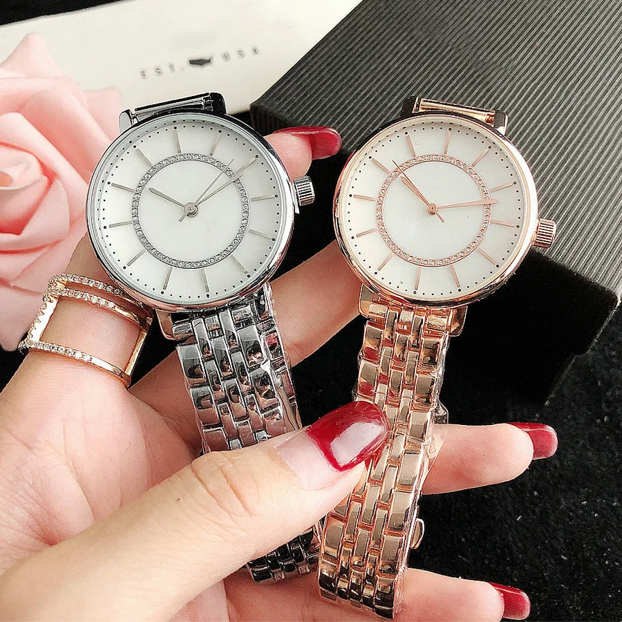

Брендовые наручные часы для женщин и девушек, Стильные кварцевые повседневные стальные часы с металлическим ремешком, f18
