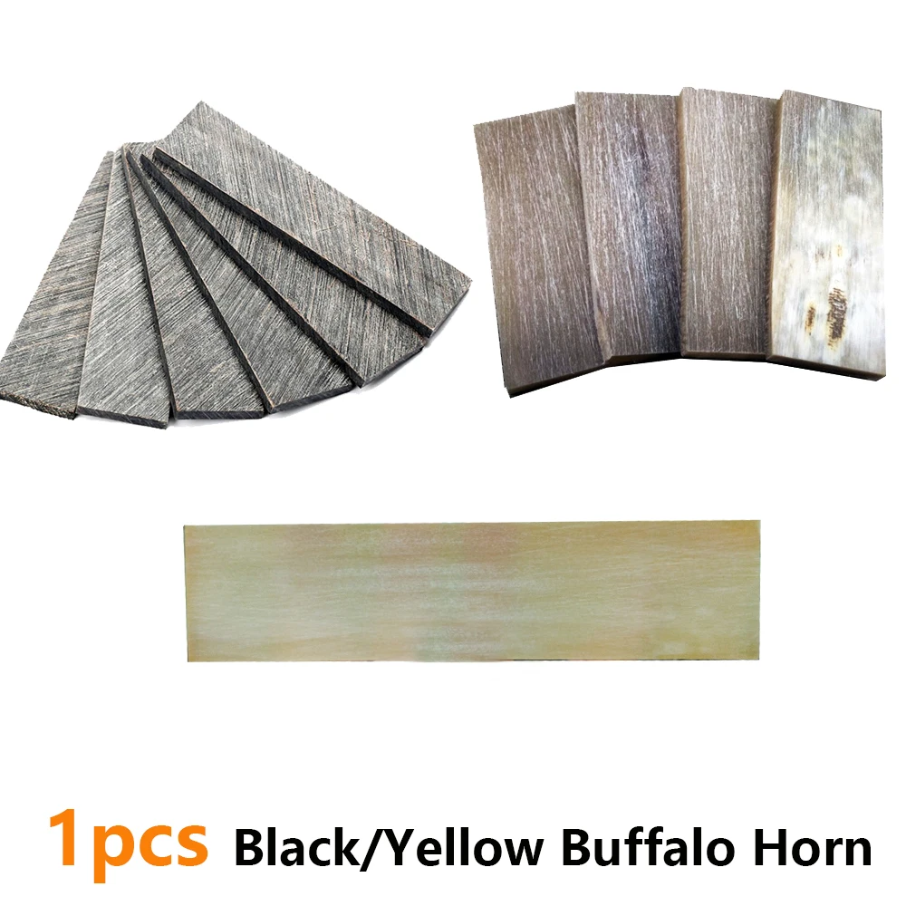 1pc Natural Black/Yellow Buffalo Horn Raw Material Handle Buffalo Horn Solid Seal Material Kitchen knife scales blanks