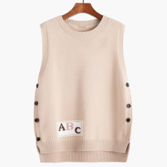 

Трикотажный жилет без рукавов, с V-образным вырезом и надписью ABC