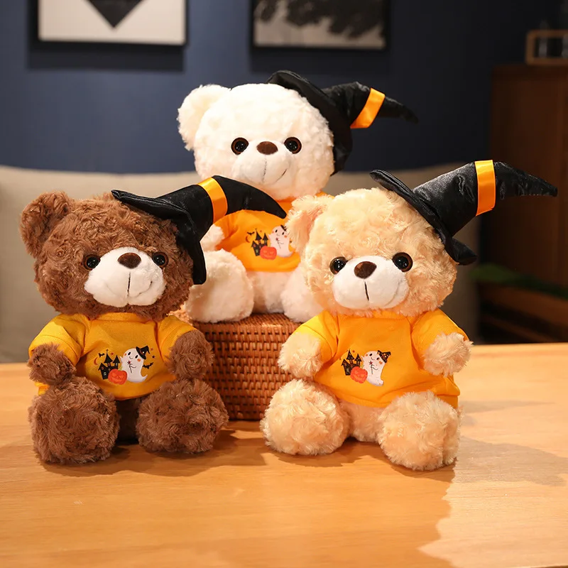 

Новинка, кукла на Хэллоуин, плюшевый мишка, игрушки, милые плюшевые куклы с шапкой, мягкий Мишка для детей, для подруги, подарок на день рожде...