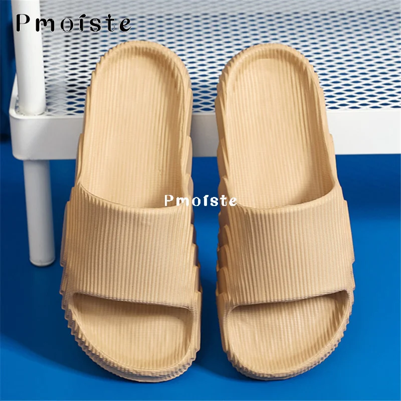 

Тапочки унисекс домашние, Нескользящие, Эва, для ванной комнаты, удобная обувь на платформе, сланцы, модные легкие бесшумные, летние тапки