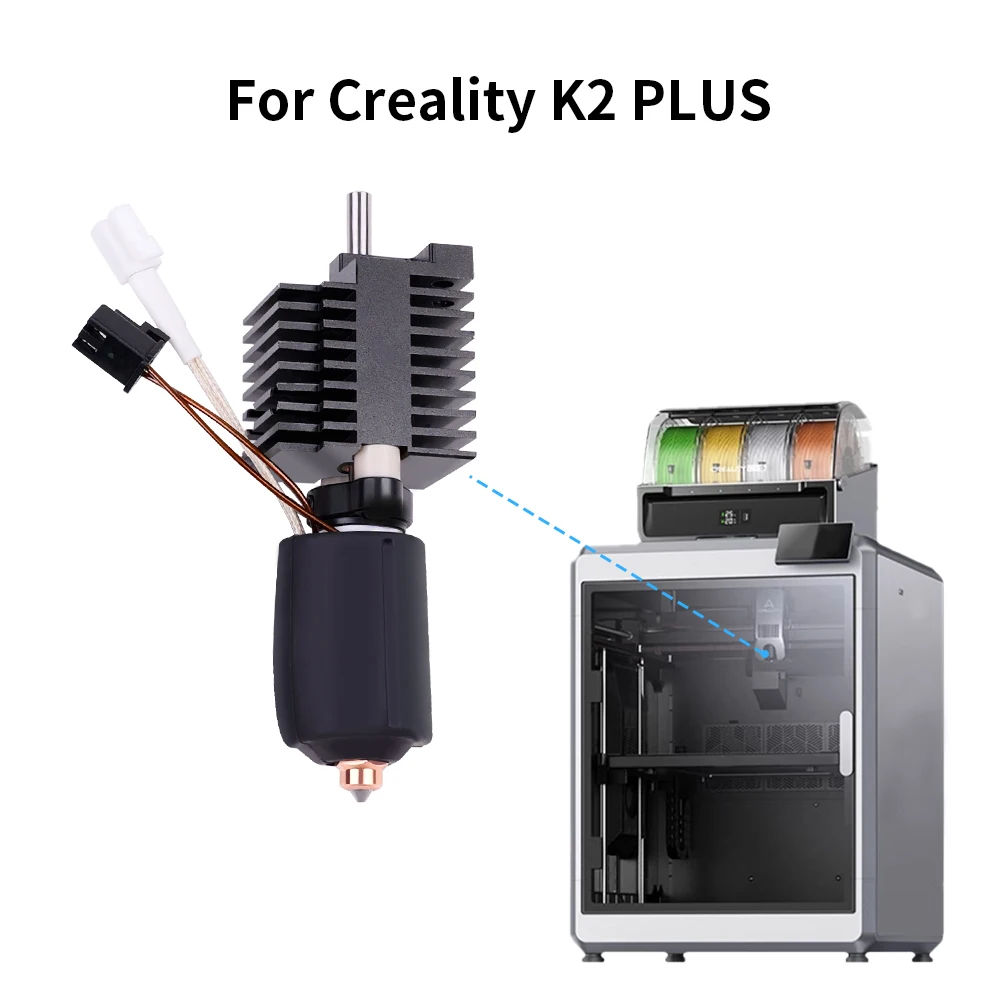 Фото Комплект керамического нагревательного блока Hotend для Creality K2 Plus, сменные насадки из закаленной стали, цельнометаллическое быстросменное сопло №5