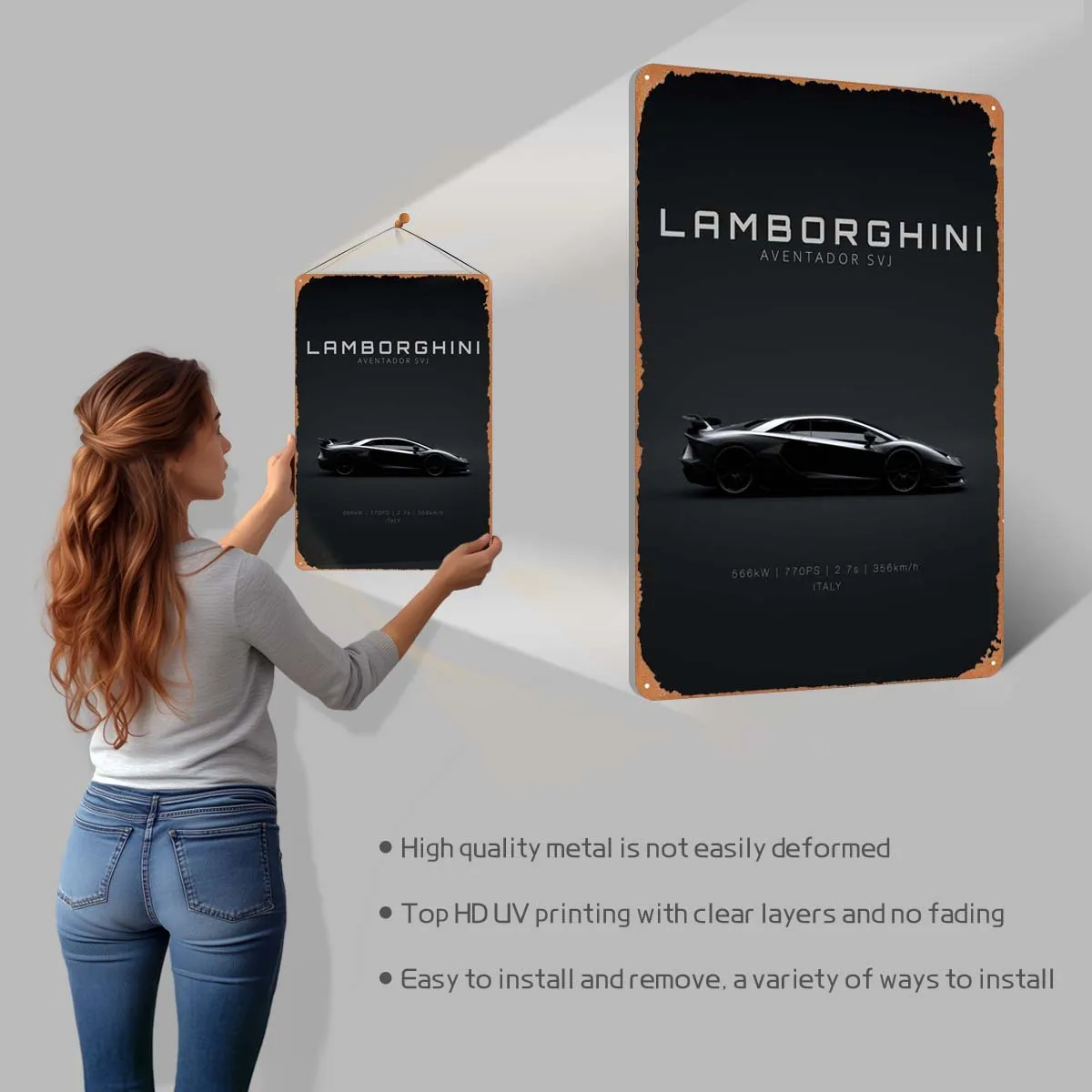 Lamborghini Aventador SVJ жестяная вывеска автомобиля металлический плакат украшение