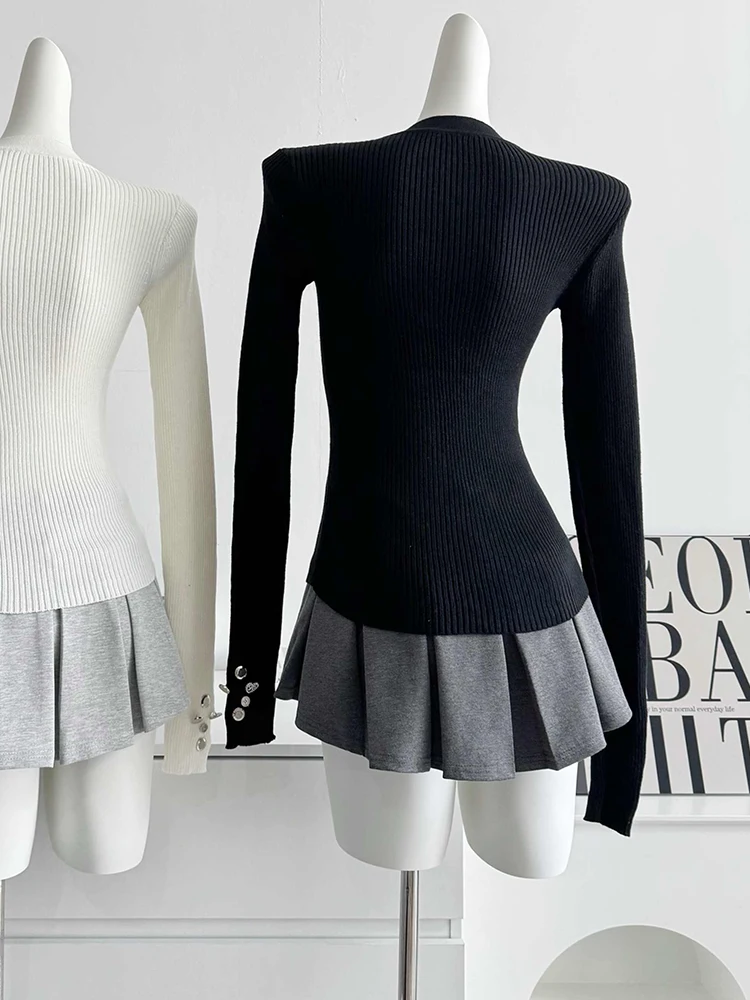 Осень-зима женский кардиган Shoujo с длинным рукавом круглым вырезом приятный