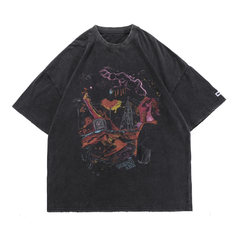 

Oversized T-Shirts Hip Hop Distressed Graffiti Punk Rock Gothic Tee Shirts Streetwear Harajuku Hipster Short Sleeve Top