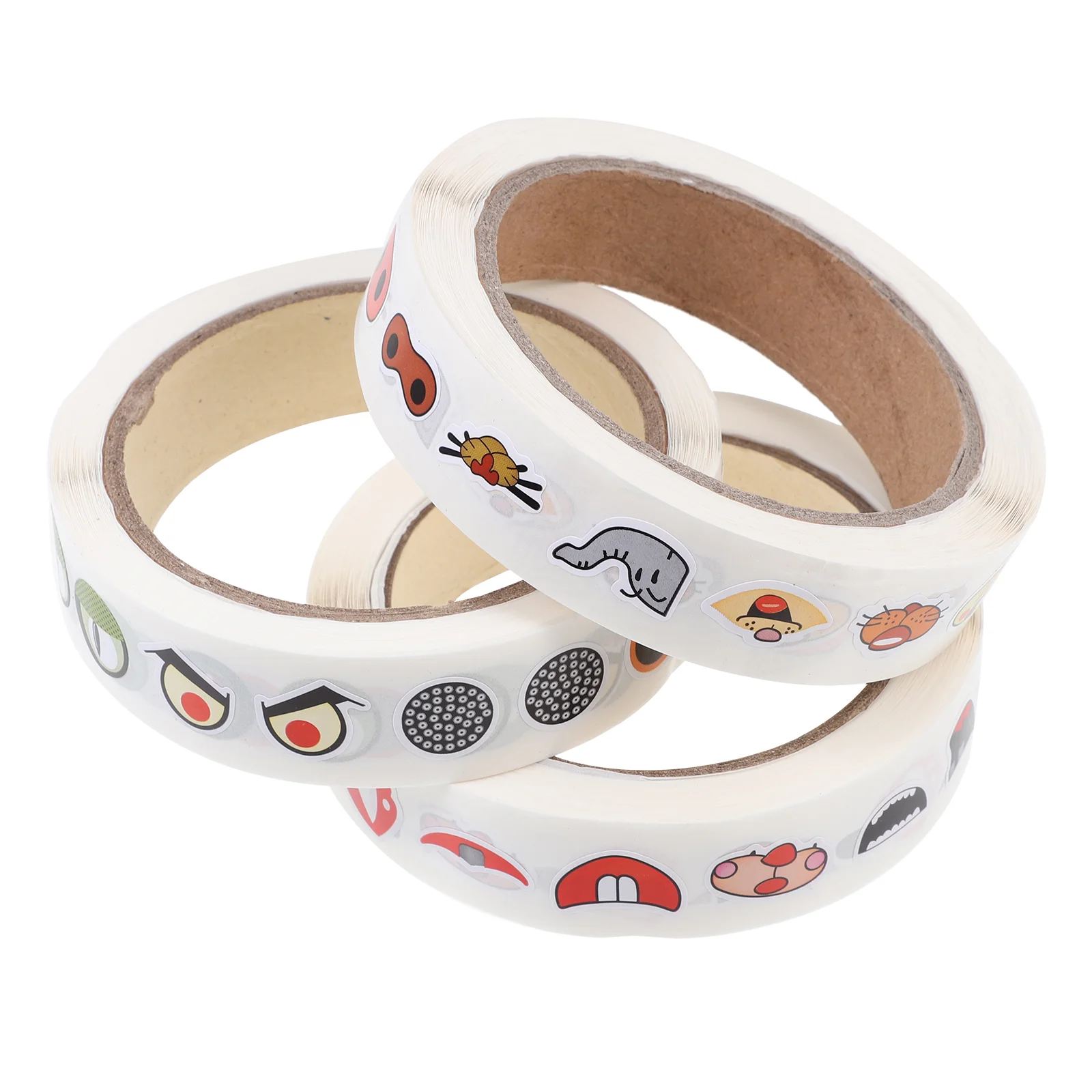 

3 рулона, милые наклейки в виде глаз, рта, носа, Детская кукла «сделай сам», декор для детской куклы, обучающие игрушки для скрапбукинга