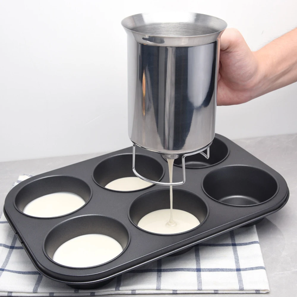 

Baking Tools Stainless Steel Cake Cupcake Dough Dispenser Funnels Batter Dispenser Kitchen Tool Piston Funnel With Support