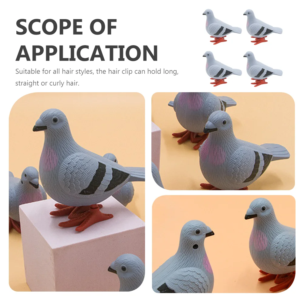 

4pcs Pigeon Clockwork Toys Cartoon Pigeon Playthings Simulation Pigeon
