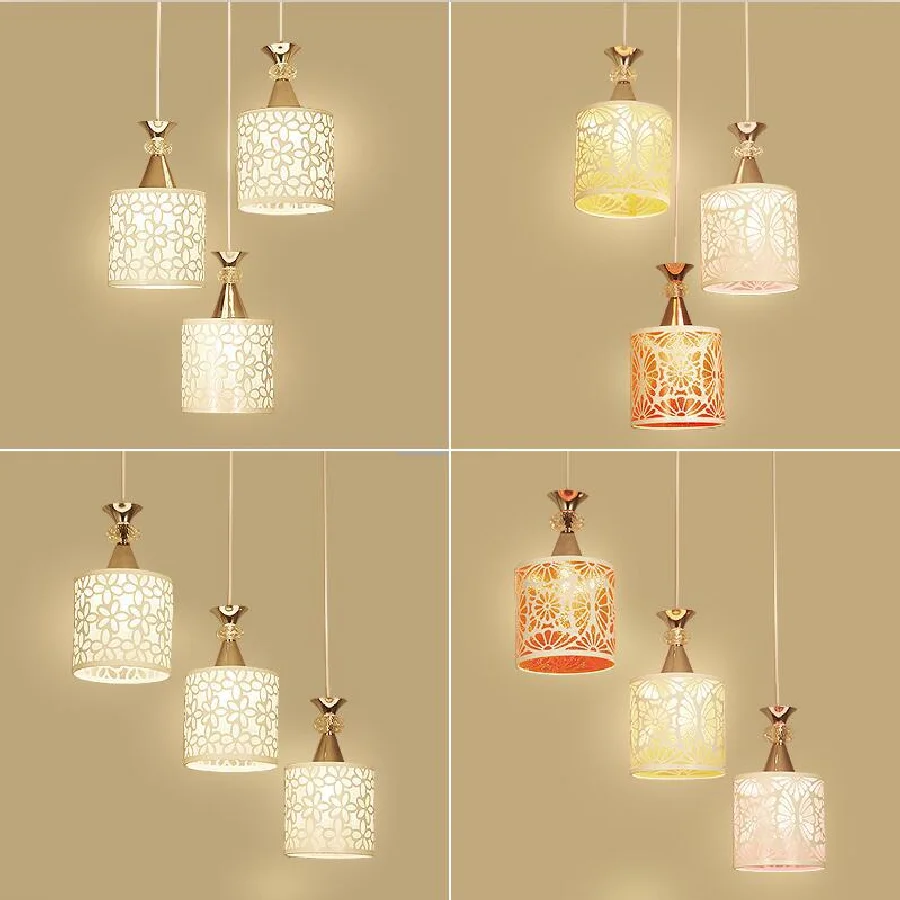 

Светодиодные цветные подвесные светильники LukLoy, прикроватная лампа, светодиодное освещение для столовой, ресторана, лампа с тенью E27 для го...