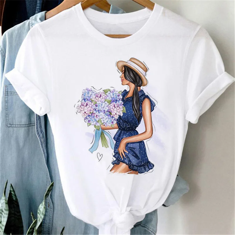 

Европейская и американская мода женская футболка с цветочным принтом на спине с круглым вырезом свободная белая женская Повседневная Удобная футболка с коротким рукавом