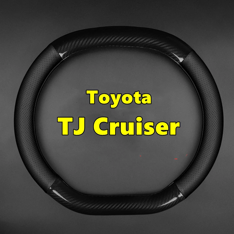 

For Toyota TJ Cruiser Steering Wheel Cover Carbon Fiber Leather 2017 2018 2019