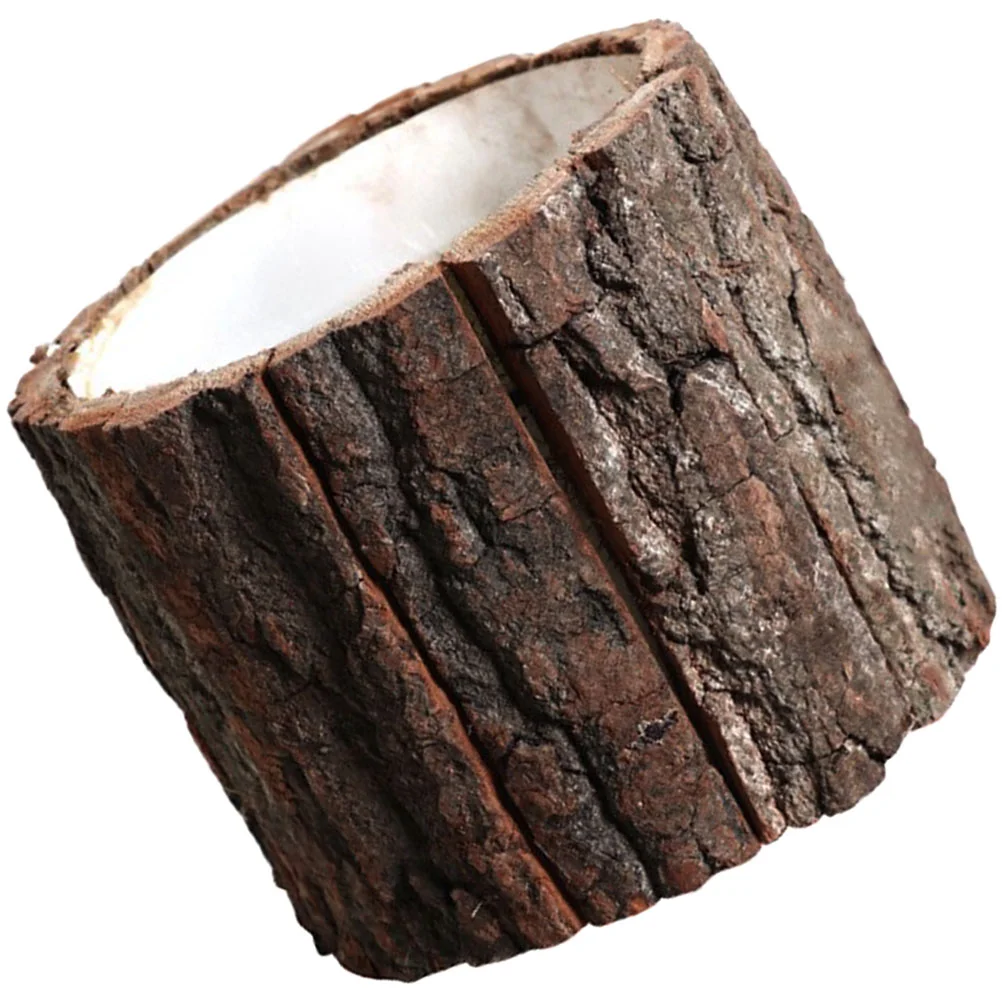 

Stump Pot Planter Flower Faux Wooden Shaped Retro Imitated Imitation Wood Plantinggardentable