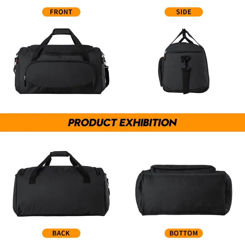 55L Collapsible Large Gym Sport and Travel Duffle Bag,Black