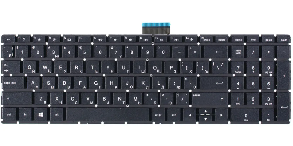 Клавиатура черная без рамки для HP Pavilion 15-au016ur