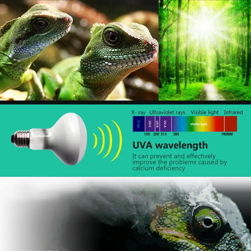 

E27E26 100W Heating Lamp UVA LED Light Reptile Heater Turtle Snake Lizard Pet Bulb Lamp AC220V Support Dropshipping