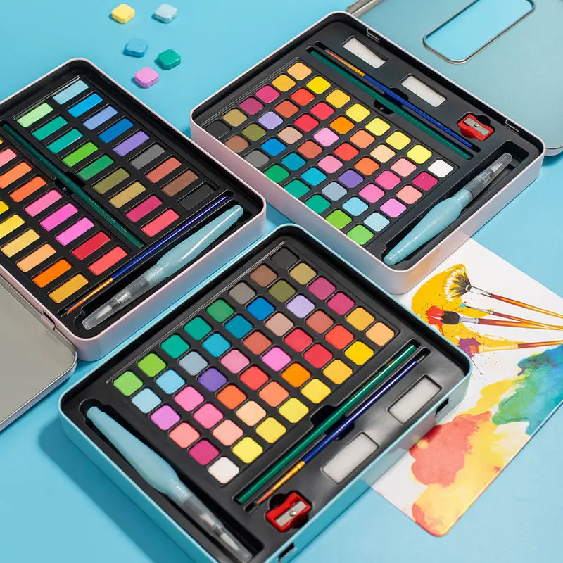 

Набор водных порошковых пигментов, твердые акварельные пигменты, 36 цветов, 48 цветов, портативные профессиональные инструменты для рисования