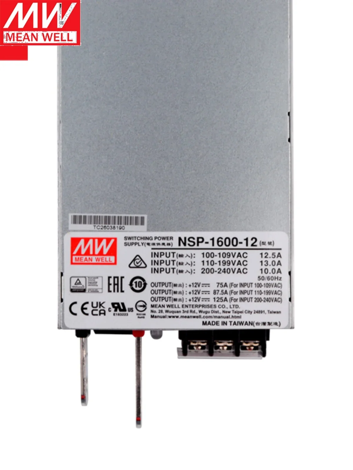 NSP-1600-12/24/36/48V Taiwan Mingwei импульсный источник питания 1600W может заменить RSP-1600/1500