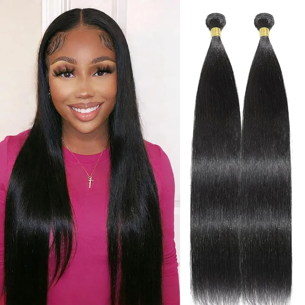 Фото Наборы прямых волос 12A Tissage Cheveux Humains Bone Straight: двойные машинные швы, натуральные волосы Реми для наращивания №1