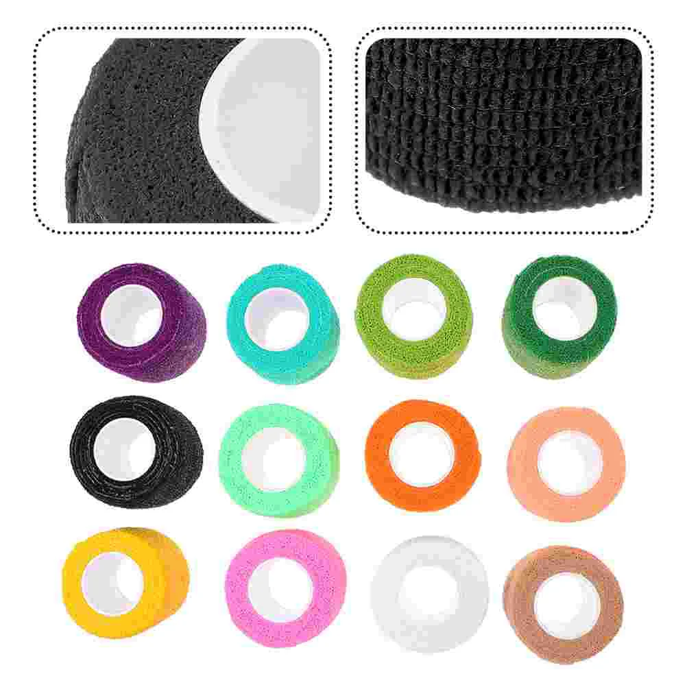 

12Pcs Multi-function Elastic Bandages Portable Finger Bandages Bandage Wrappers (Mixed Color)