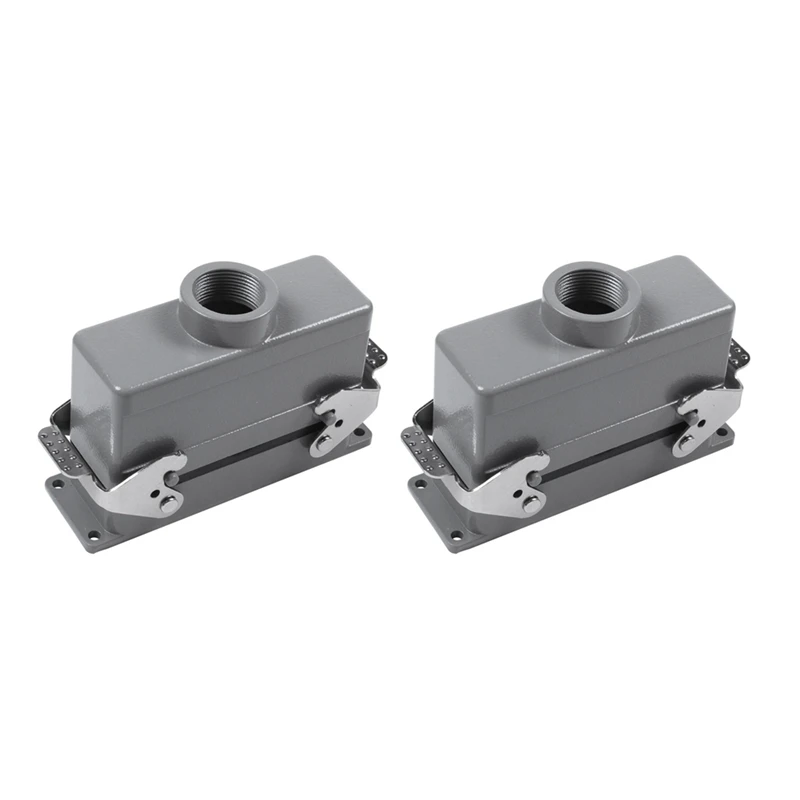 

2X Rectangular H24B-He-024-1 Heavy Duty Connectors Power 24 Pin Cores Line 16A 500V Screw Feet Aviation Plug Socket