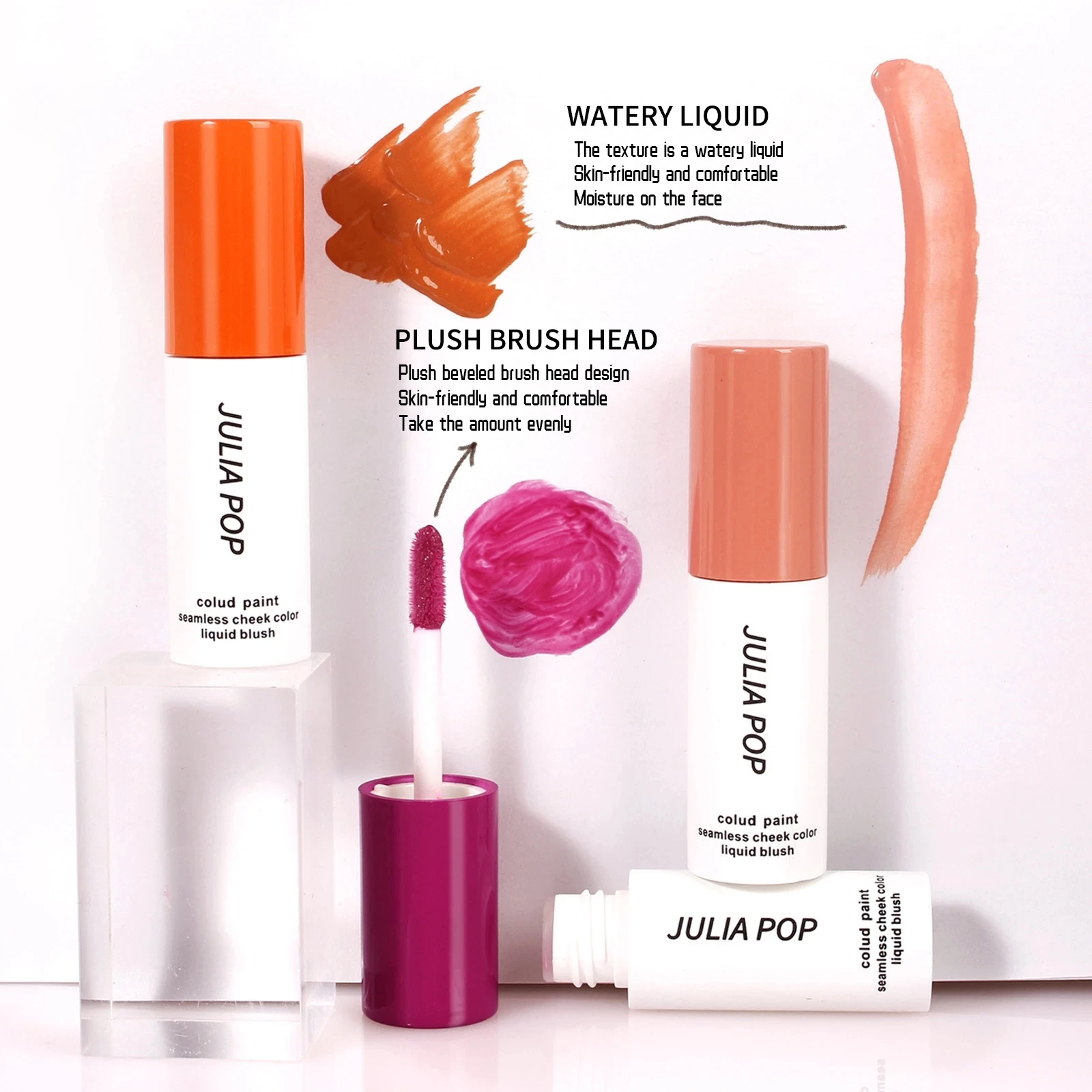 

6-Color Cloud Liquid Blush Natural Rouge Powder Girl Pink Gouge Contouring Paste Net Red Lasting Lift Complexion Tiktok Makeup