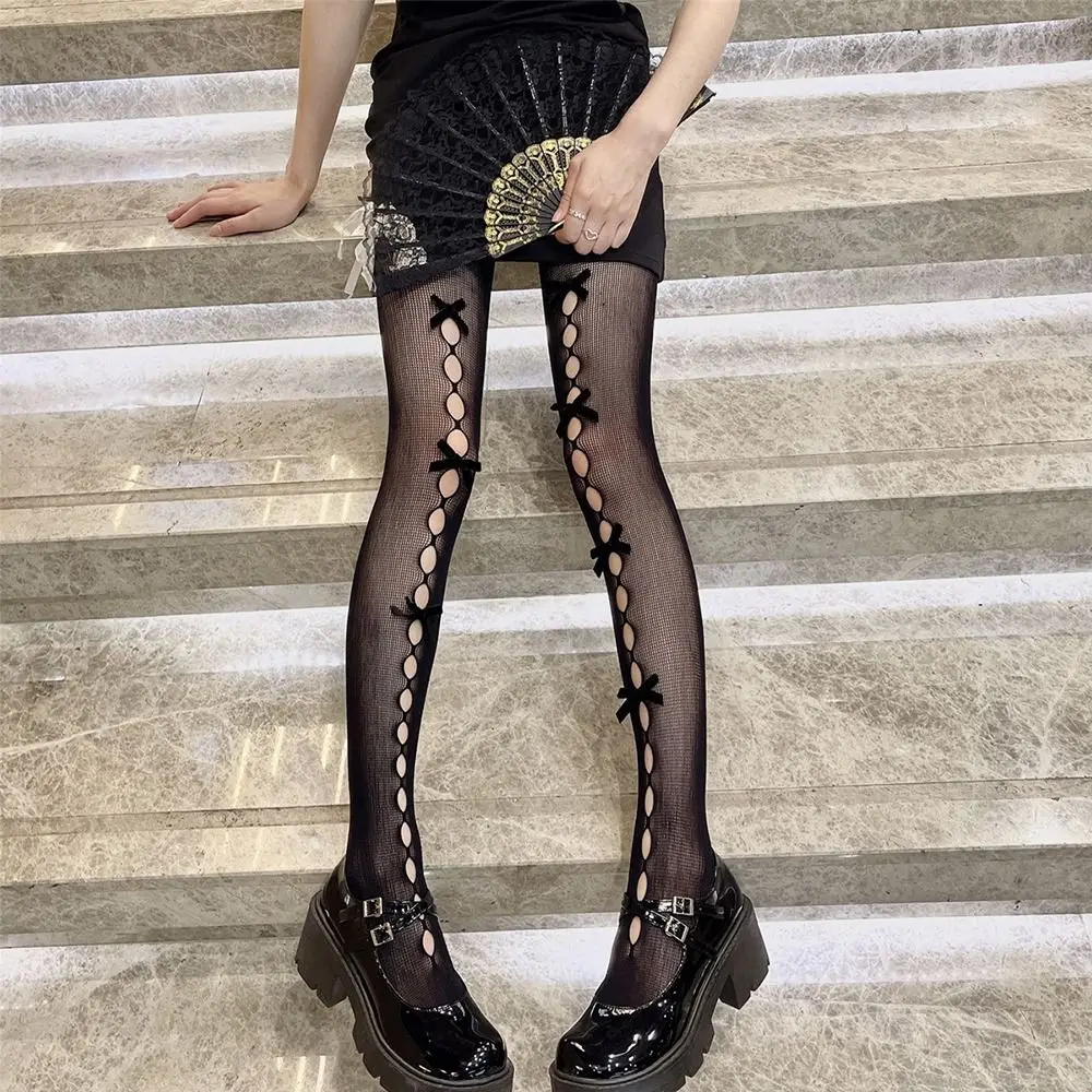 

Socks Fashion Thin Nylon For Women Summer Lolita Y2k For Girls Women Stockings Mesh Tights Bow Pantyhose Female Hosiery