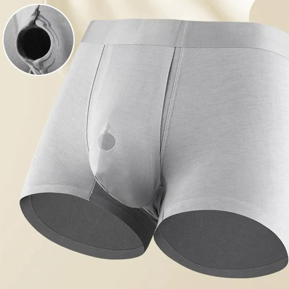 

Physical Therapy Underpants Breathable U-convex Front Open Elastic Soft Daily Wear Anti-septic Separate Dual Pouch Men Boxers