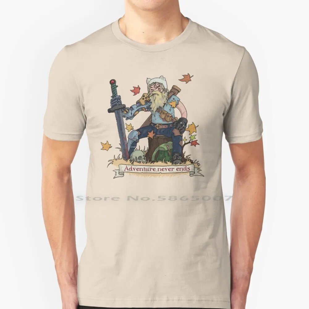 

Adventure Never Ends T Shirt 100% Cotton Finn Adventure Time Sword Big Size 6xl Tee Gift Fashion
