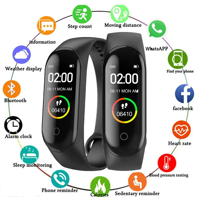 

New M4 Smart Band Waterproof Sport Smart Watch Men Woman Blood Pressure Heart Rate Monitor Fitness Bracelet For Android IOS Best