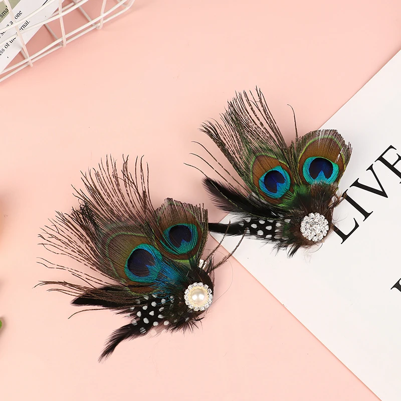 

Cute Peacock Feather Hair Clip Beautiful And Stylish Feather Facinator Hairclip Fashion Hair Decor Hair Clip For Girls